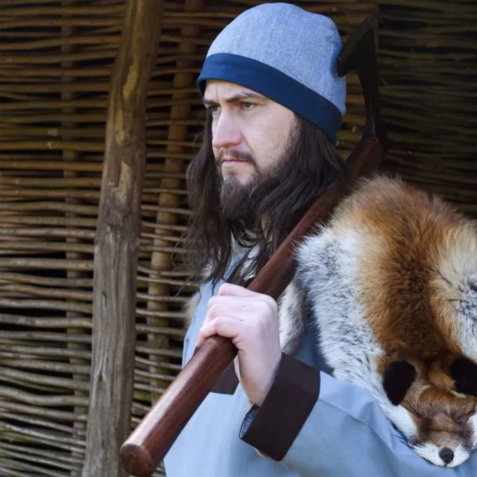 Bonnet Birka Motif à Chevrons, Bleu – Image 2