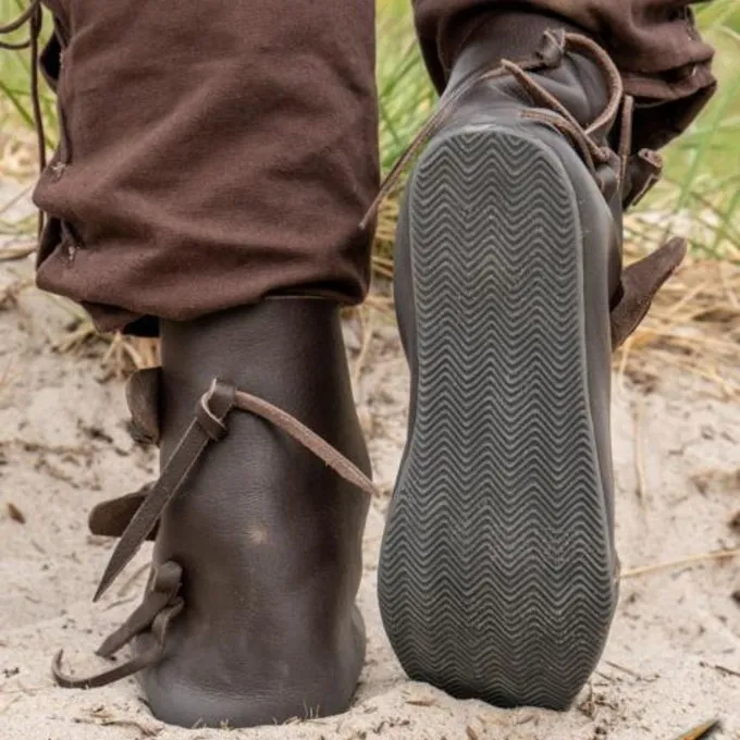 Epic Armoury Chaussures Viking Jorvik Avec Semelle En Caoutchouc, Marron – Image 4