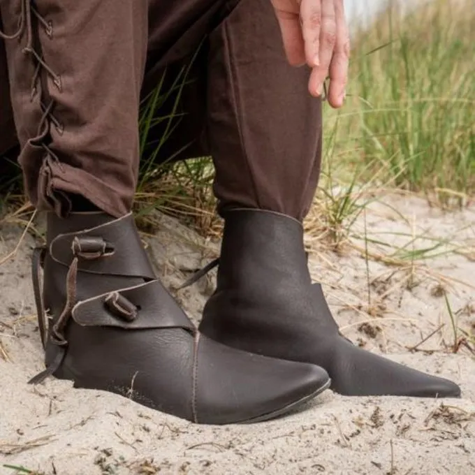 Epic Armoury Chaussures Viking Jorvik Avec Semelle En Caoutchouc, Marron