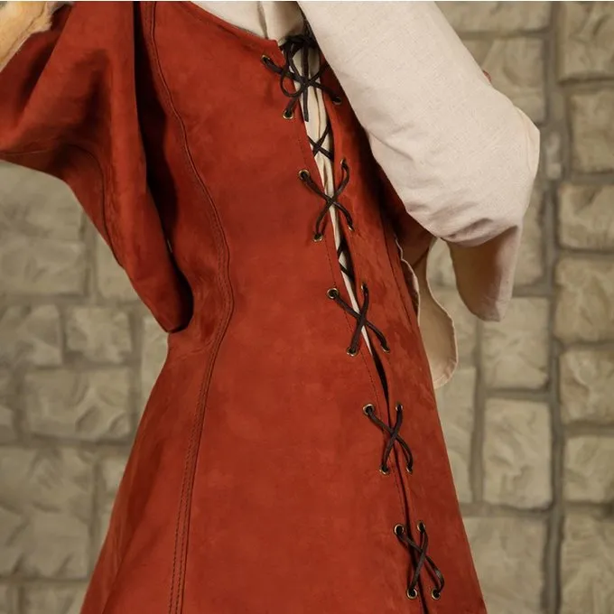 Mytholon Robe En Cuir Freya, Brun Rouge â Image 3