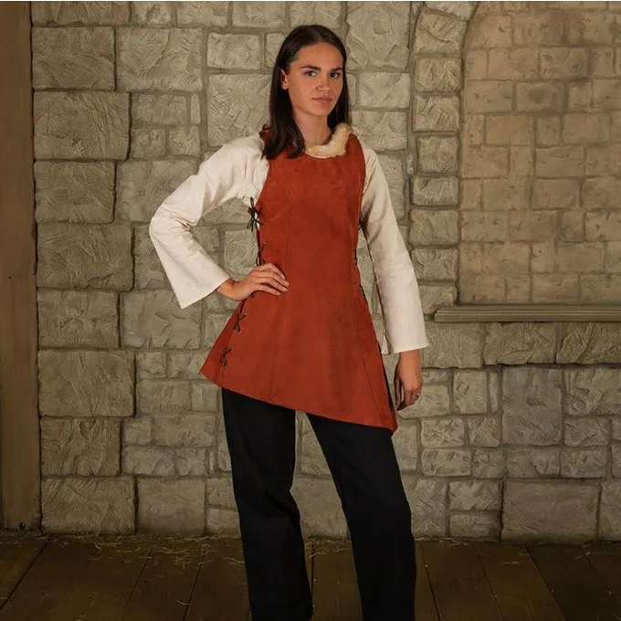 Mytholon Robe En Cuir Freya, Brun Rouge