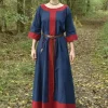 Robe Médiévale (ancienne) Clotild, Bleu-rouge