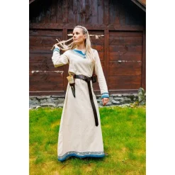 Leonardo Carbone Robe Viking Lagertha, Bleu Naturel