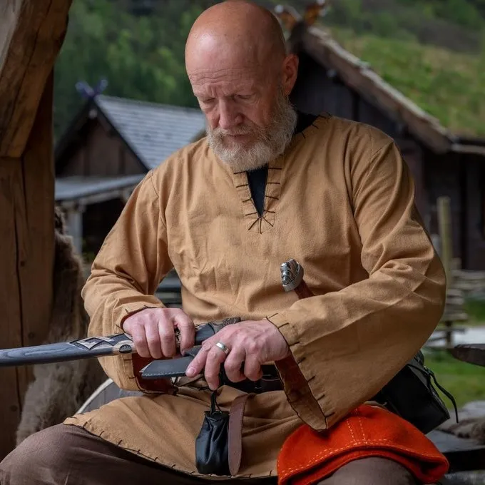 Leonardo Carbone Tunique Historique Avec Doublure Authentique, Marron Miel â Image 5